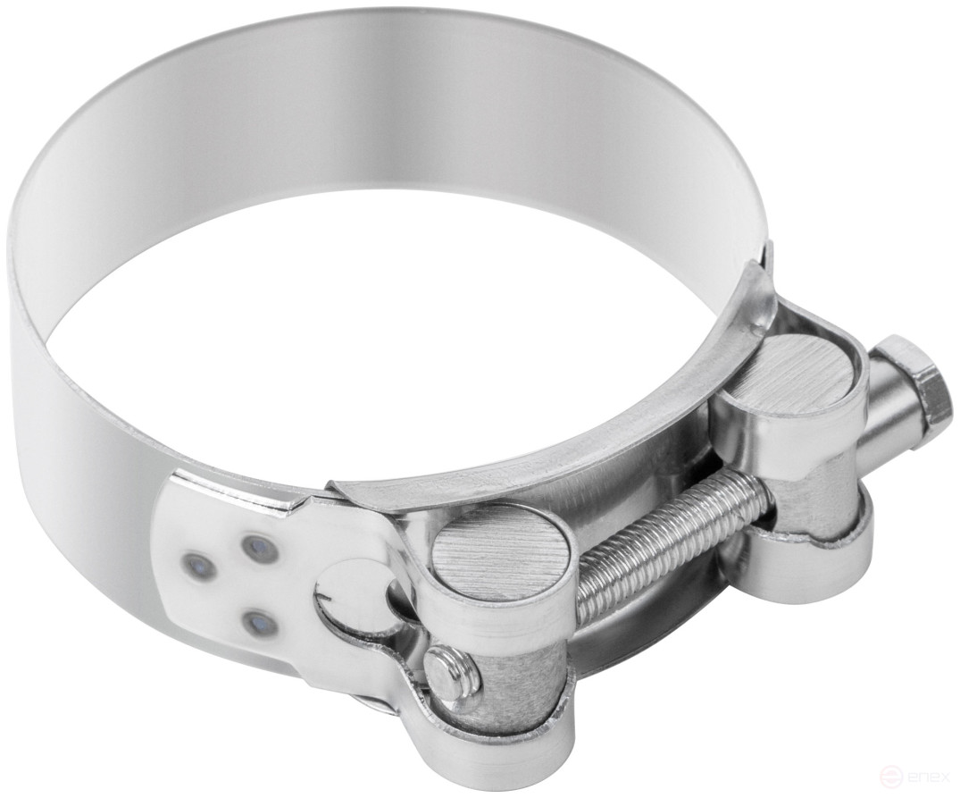 Хомут обжимной силовой шарнирный, нерж.сталь 64-67 мм