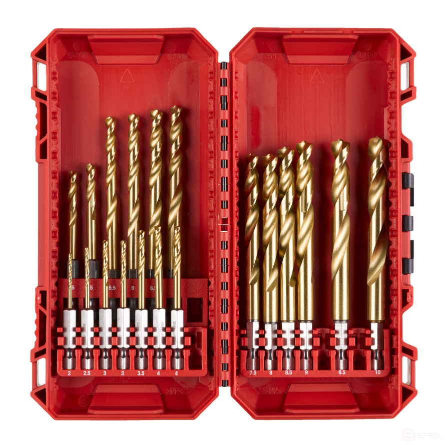RedHEX™ HSS-TiN Metal Drill bits set 19ed. (2-10mm) GEN II