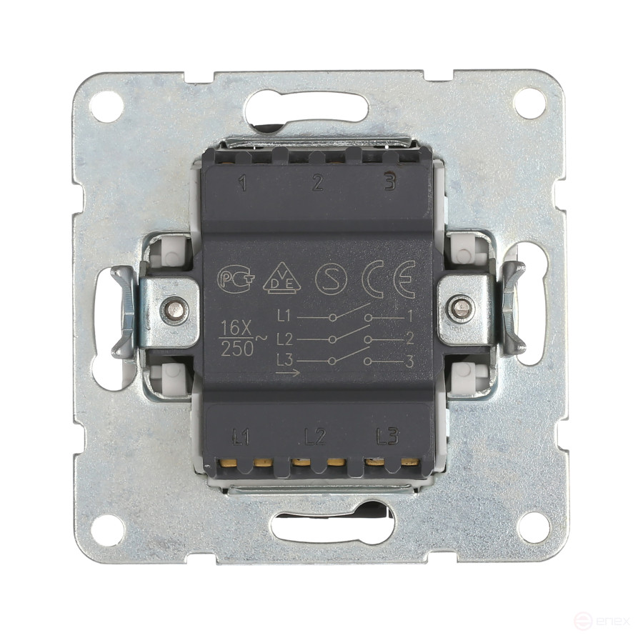 Switch 3-cl.(diagram 1+1+1 ) 16 A, 250 B (beige) LK60