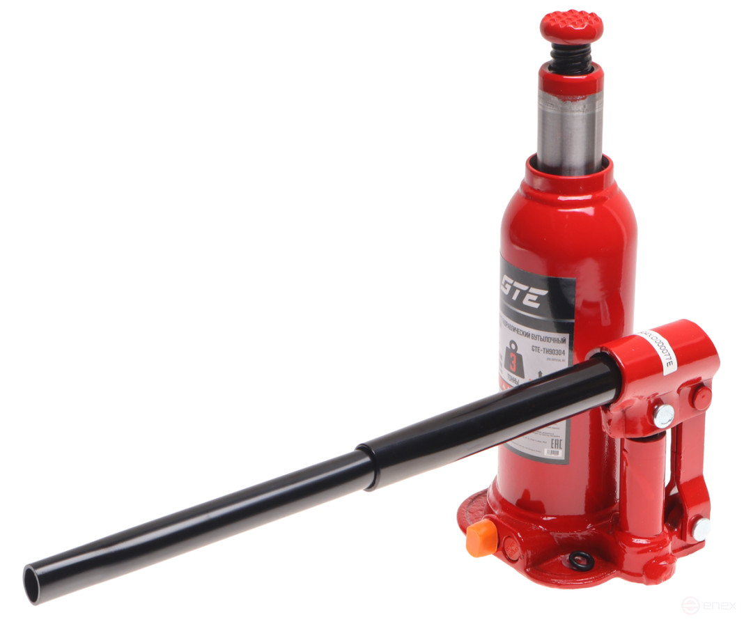 Домкрат бутылочный 3т 188-303мм GTE