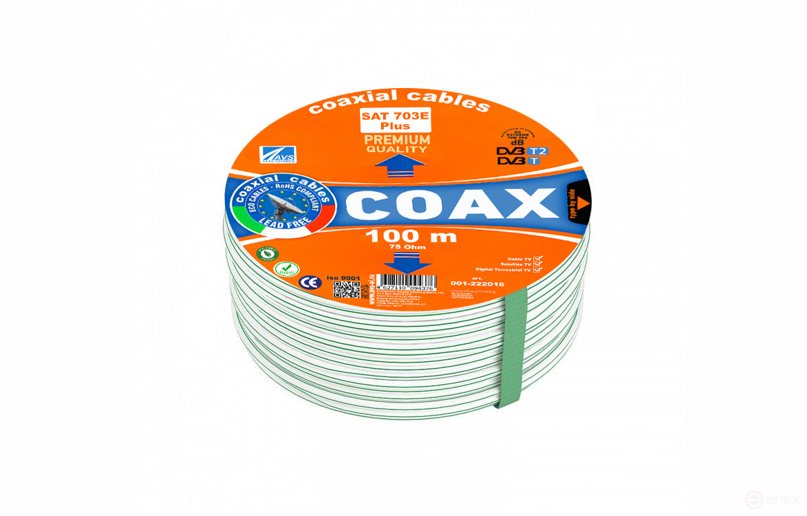 Кабель коаксиальный SAT 703E Plus AVS Electronics (100 m)