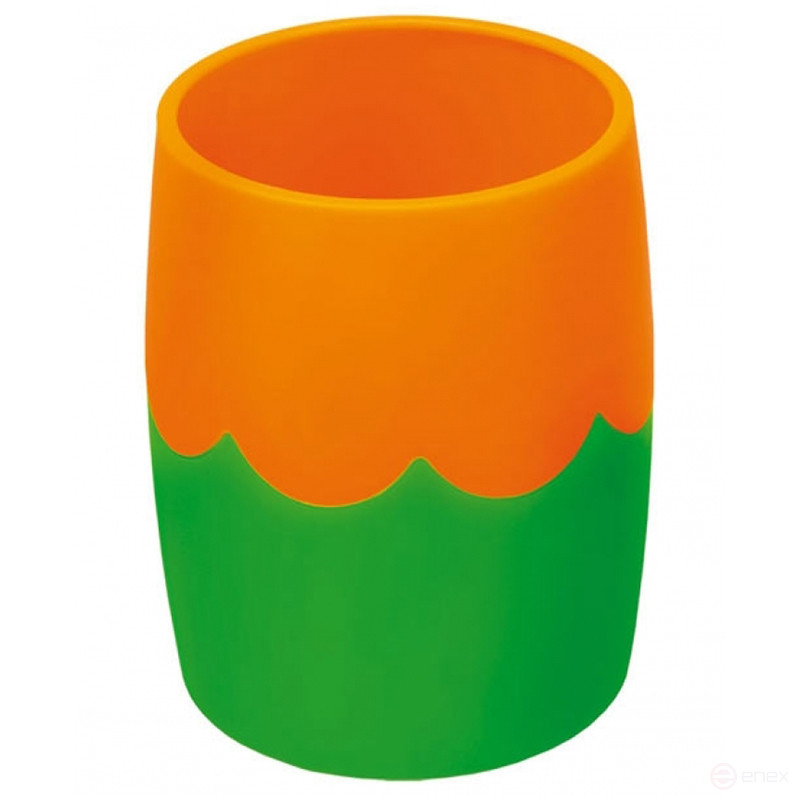 Stand-glass Stamm, plastic, round, two-tone green-orange