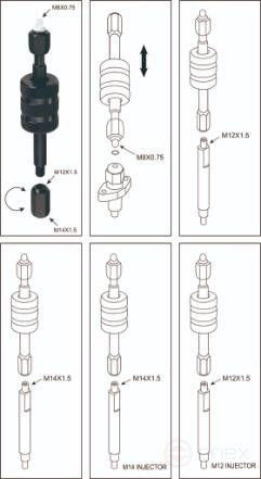 Diesel Nozzle Puller (BOSCH LUCAS) with JTC adapters