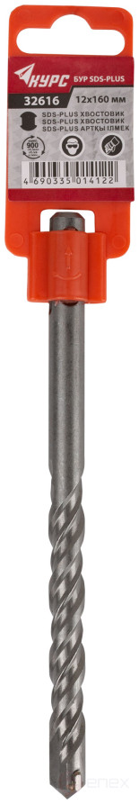 Бур по бетону SDS PLUS с двойной резьбой 12х160 мм