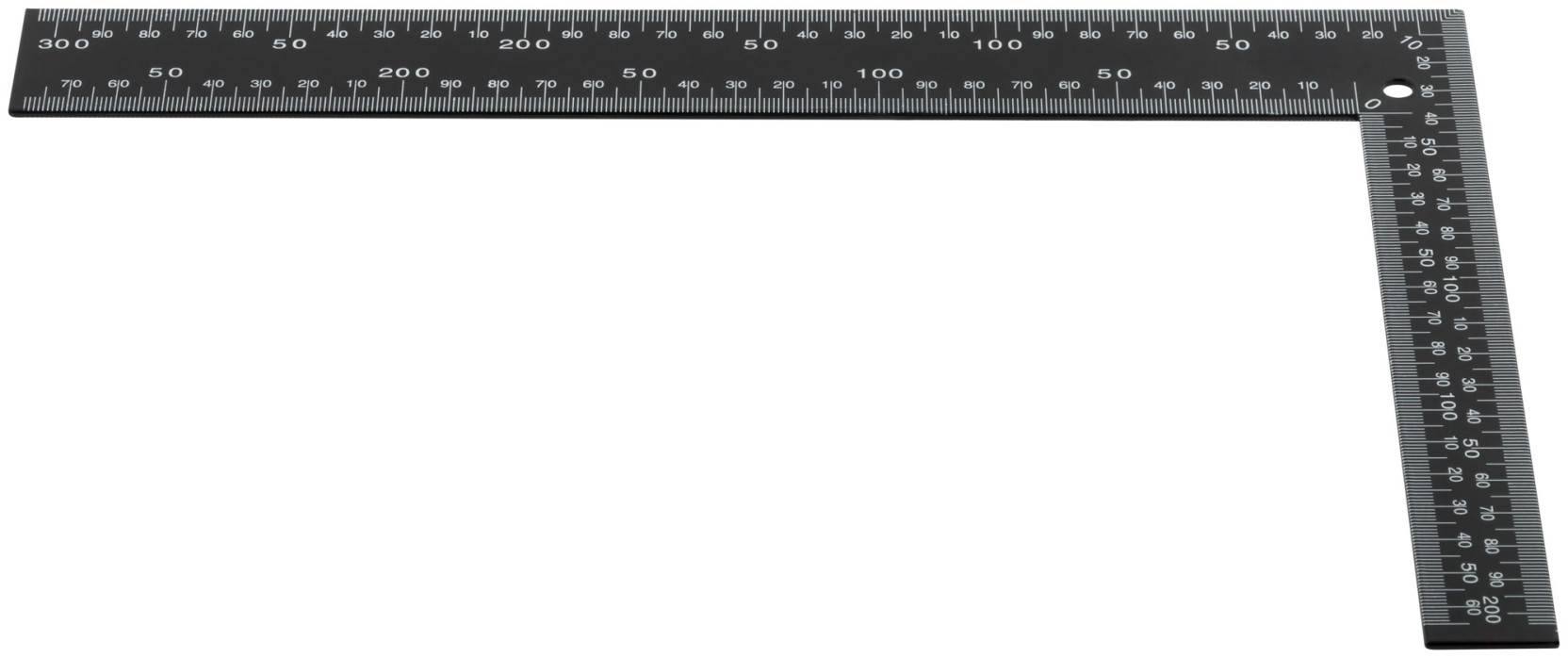 Угольник столярный цельнометаллический, крашеная шкала 200 х 300 мм