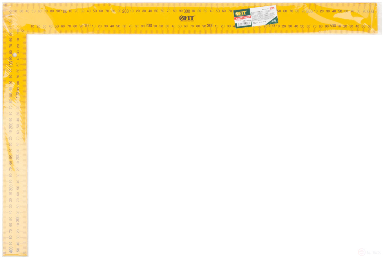 Угольник столярный цельнометаллический желтый, крашеная шкала 400 x 600 мм