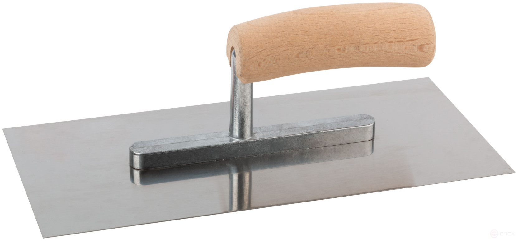 Stainless steel trowel, wooden handle, 270 x 130 mm