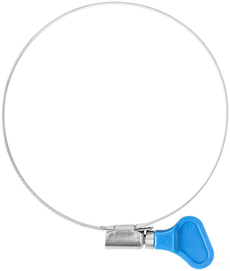 Knurled crimping clamp with a key, 9 mm wide, stainless steel.steel 80-100 mm