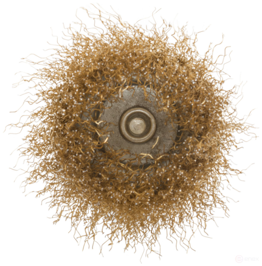 Bowl type, with pin, 75 mm latuned steel wavy wire