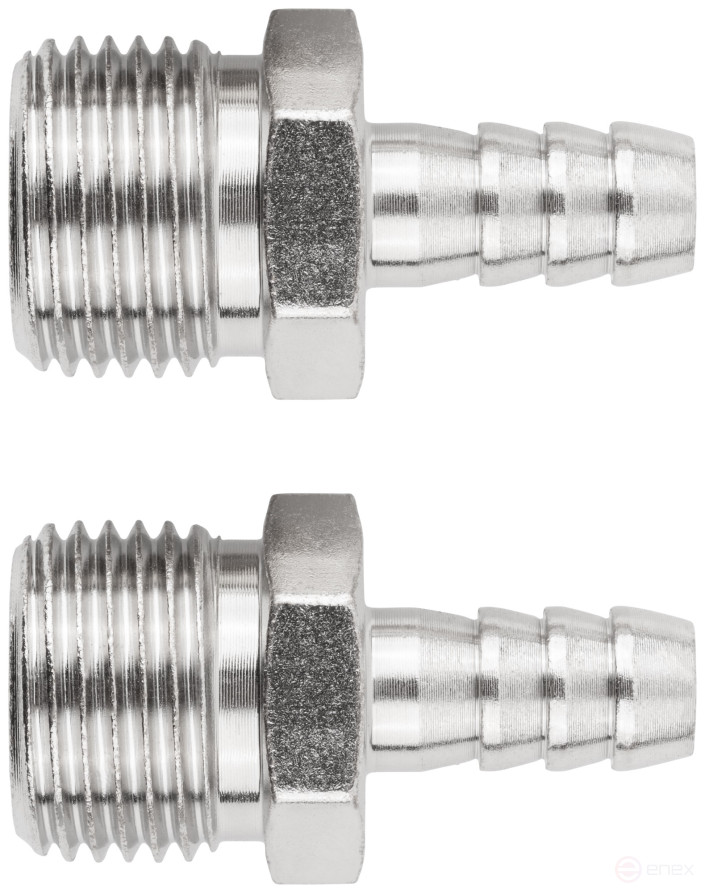 Herringbone adapters 10 mm - 1/2" male thread, 2 pcs.
