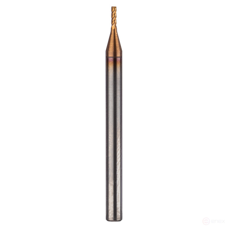 Plosk TV/spl 4Z end milling cutter No. 053, 2/3*6*38 HRC55 TiSiN without chamfer Profile fitting