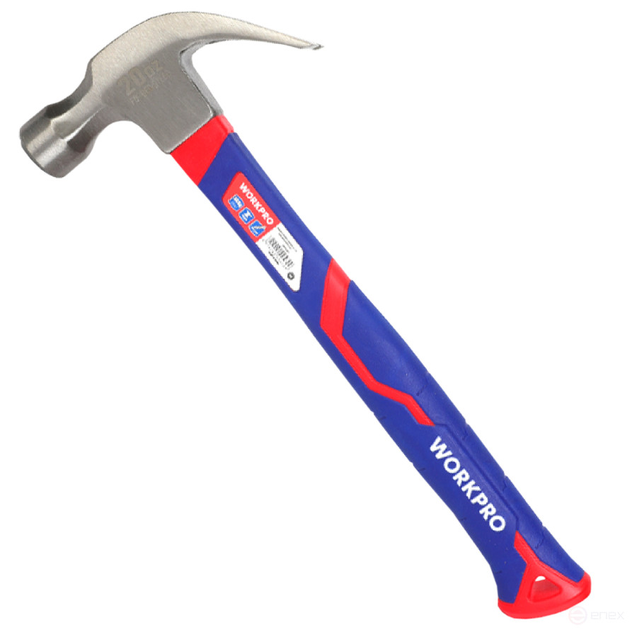 Carpentry Hammer with fiberglass handle 560gr WP241012 WORKPRO