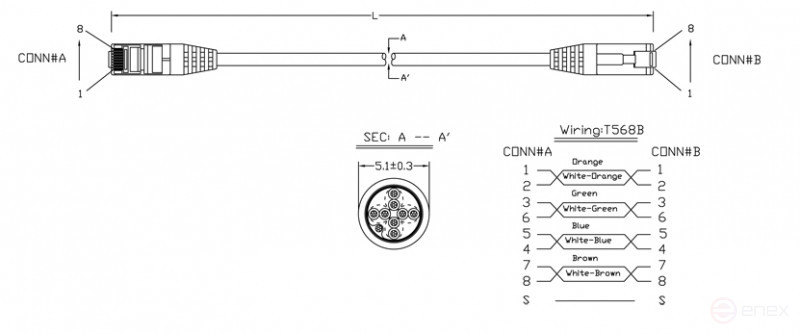 PC-LPM-STP-RJ45-RJ45-C5e-3M-LSZH-GN Patch Cord F/UTP, Shielded, Cat.5e (100% Fluke Component Tested), LSZH, 3m, Green