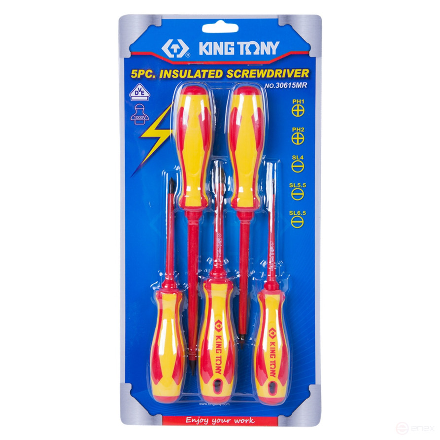Screwdriver set, dielectric, 5 pieces KING TONY 30615MR