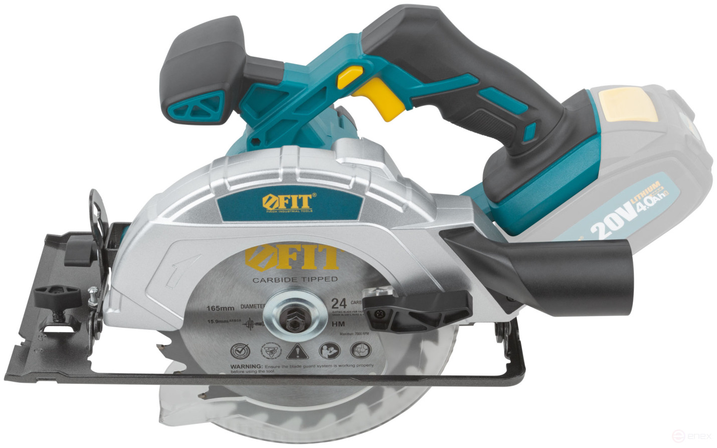 Circular circular saw 20 V; 3800 rpm; 165/20 mm; 2.3 kg; cut. tilt; box