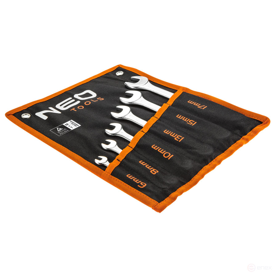 Ключи комбинированные, 6-17 мм, набор 6 шт.