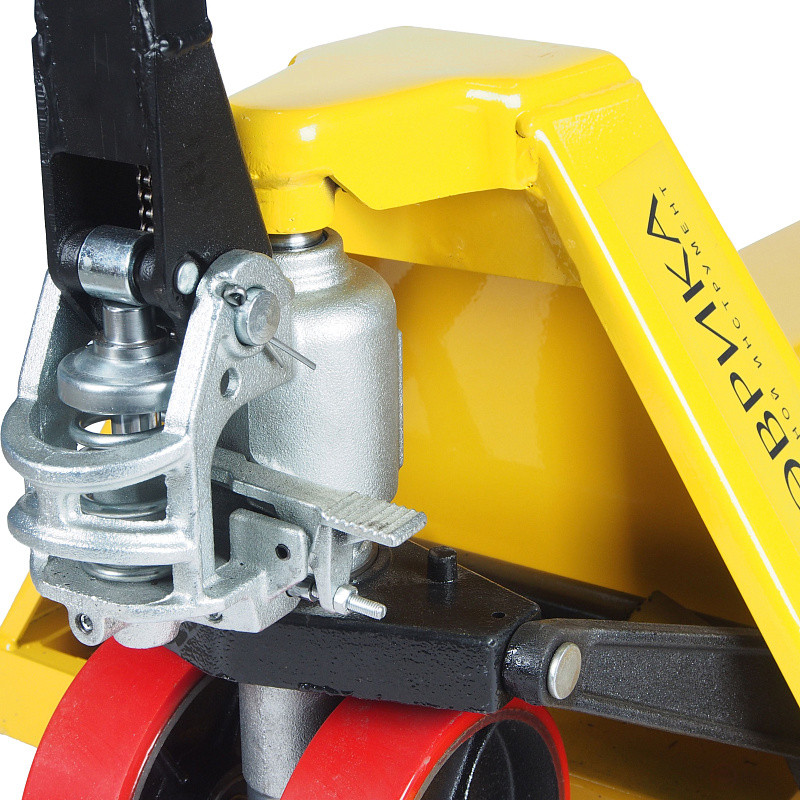 Тележка гидравлическая (рохля) ER-67002 ручная 2т (ручной спуск,длина вил 1200мм,колеса:полиуритан, min 85мм.max 200мм) ЭВРИКА /1 NEW