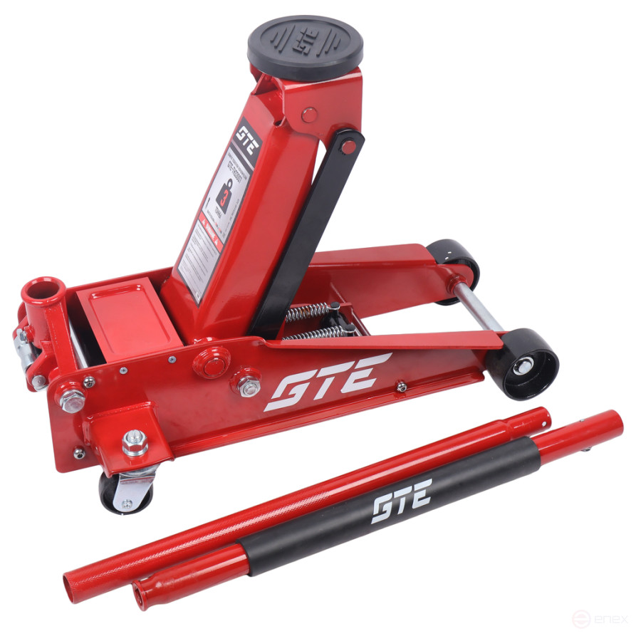 Домкрат подкатной 3т 130-460мм двухпоршневой GTE