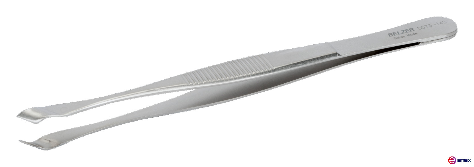 Пинцет для диагональной вставки и отпайки предметов, расположенных на разных уровнях, нержавеющая сталь, антимагнитный, 145 мм, кончики 6 мм