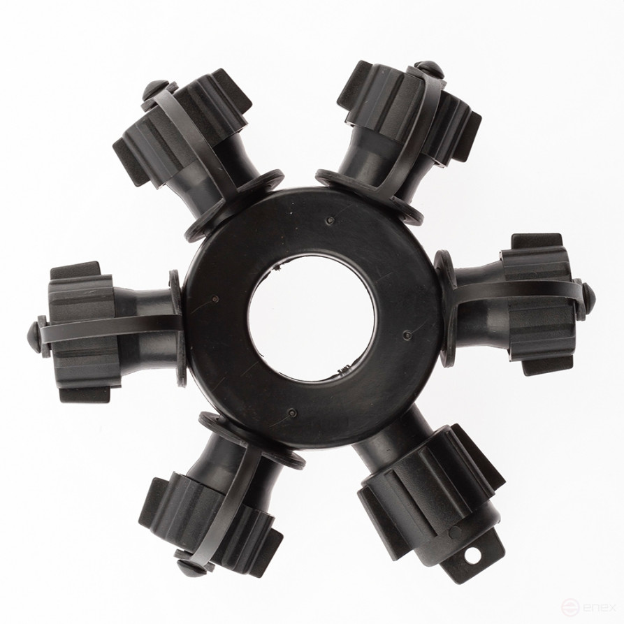 ERA ERAPS-OR Splitter for IP65 Garlands Circular 6 Sockets Black