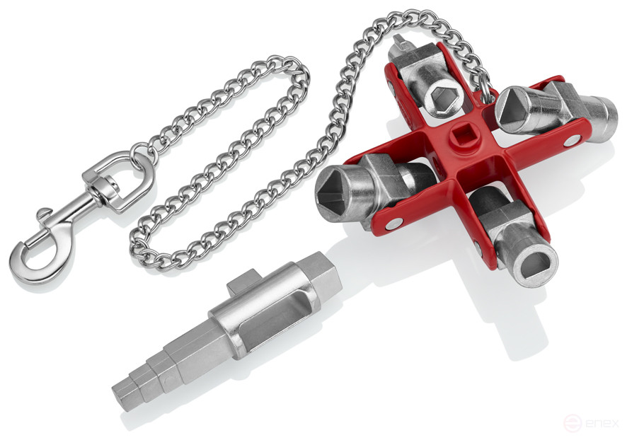 Universal cross key for construction, for standard cabinets and locking systems, L-90 mm