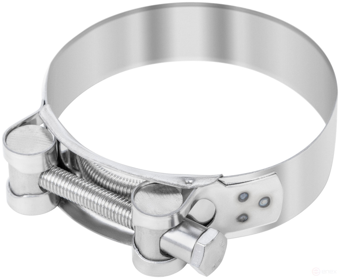 The clamp is a crimping power hinge, stainless steel.steel 80-85 mm