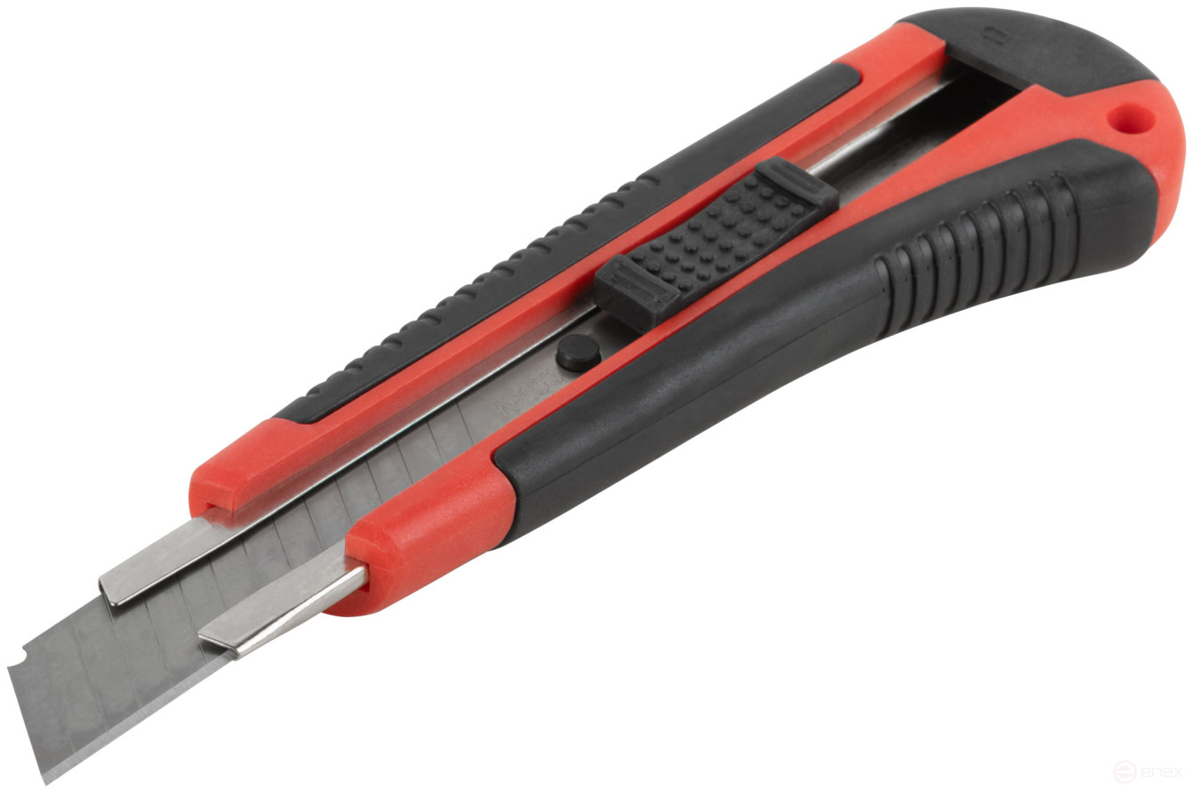 Technical knife "Contour" 18 mm reinforced, rubberized, blade of 14 segments
