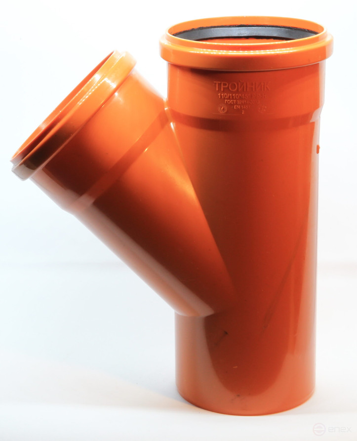 External Tee 110mm 45 degree Flextron