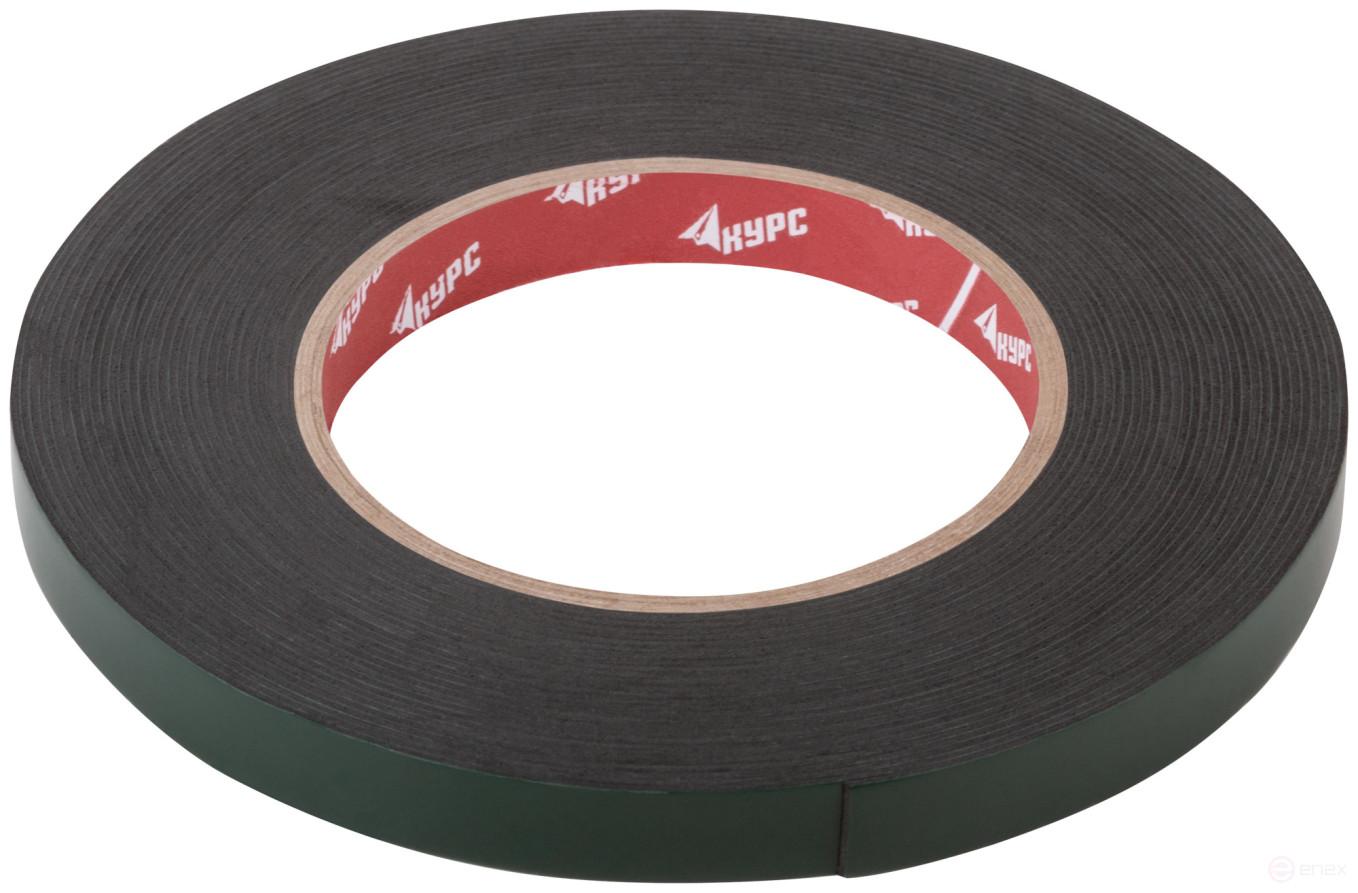 Лента монтажная клейкая на вспененной основе, черная 12 мм х 10 м