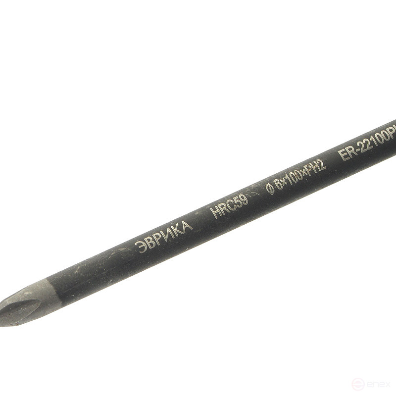 Отвертка крестовая PH2х100мм Ø6мм магнитная, стержень S2, с держателем HRC≥59 ER-22100PH ЭВРИКА /1/12/144 NEW