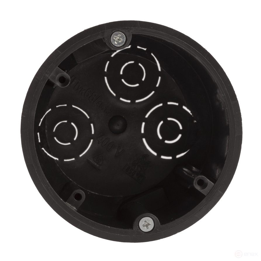 Коробка установочная ЭРА KUP-73-45-m-black черная 73х45мм для полых стен саморезы металлические лапки IP20