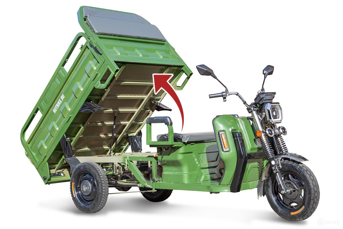 Грузовой электротрицикл Rutrike Маяк 1600 60V1000W, темно-зеленый