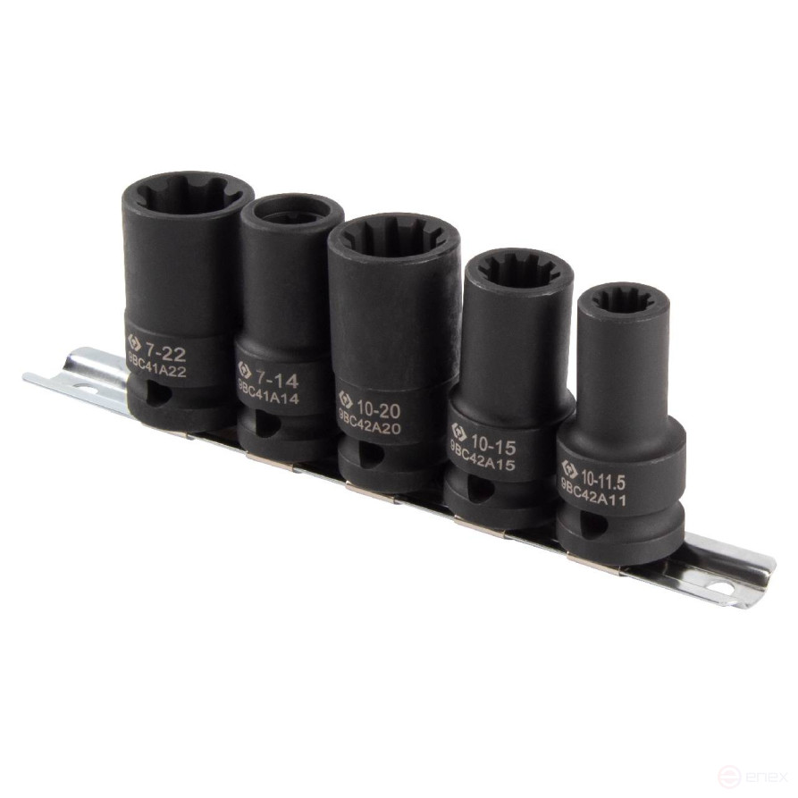 1/2" special head set, for mounting/dismounting brake calipers, 5 pieces KING TONY 9BC4A05MP