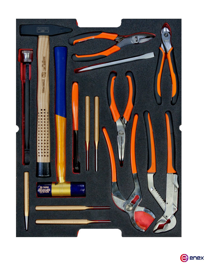 Fit&Go Набор шарнирно-губцевого и ударного инструмента в ложементе, 15 предметов