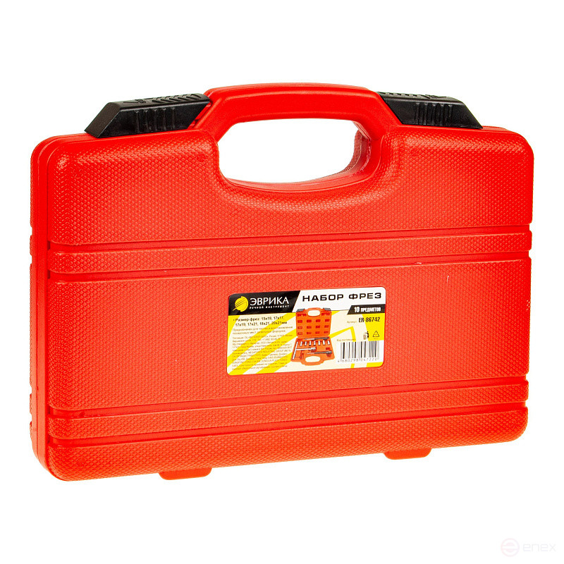 Набор фрез ER-86742 для чистки и восстановления посадочных мест дизельных форсунок 10пр (15х19,17х17,17х19,17х21,18х21,20х21мм) кейсе ЭВРИКА /1/10