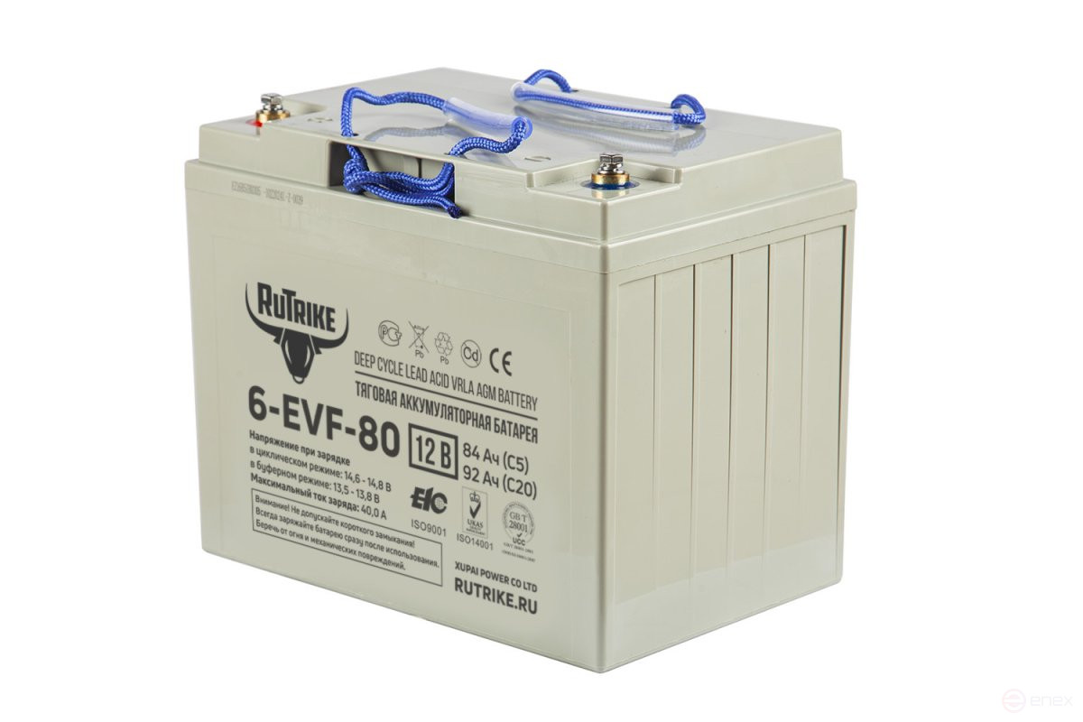 Traction battery RuTrike 6-EVF-80 (12V80A/H C3)
