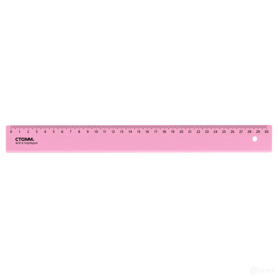 Ruler 30cm STAMM, plastic, transparent, neon colors, assorted