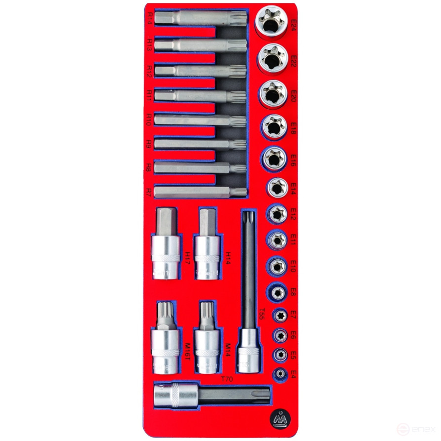 Set of Torx end caps and heads, base, 28 pieces MASTER 5-03428