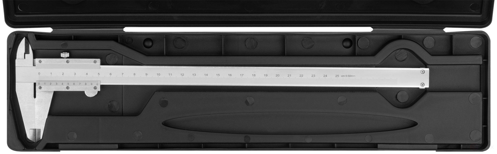 Штангенциркуль металлический нержавеющий 250 мм/ 0,02 мм (пластиковый кейс)