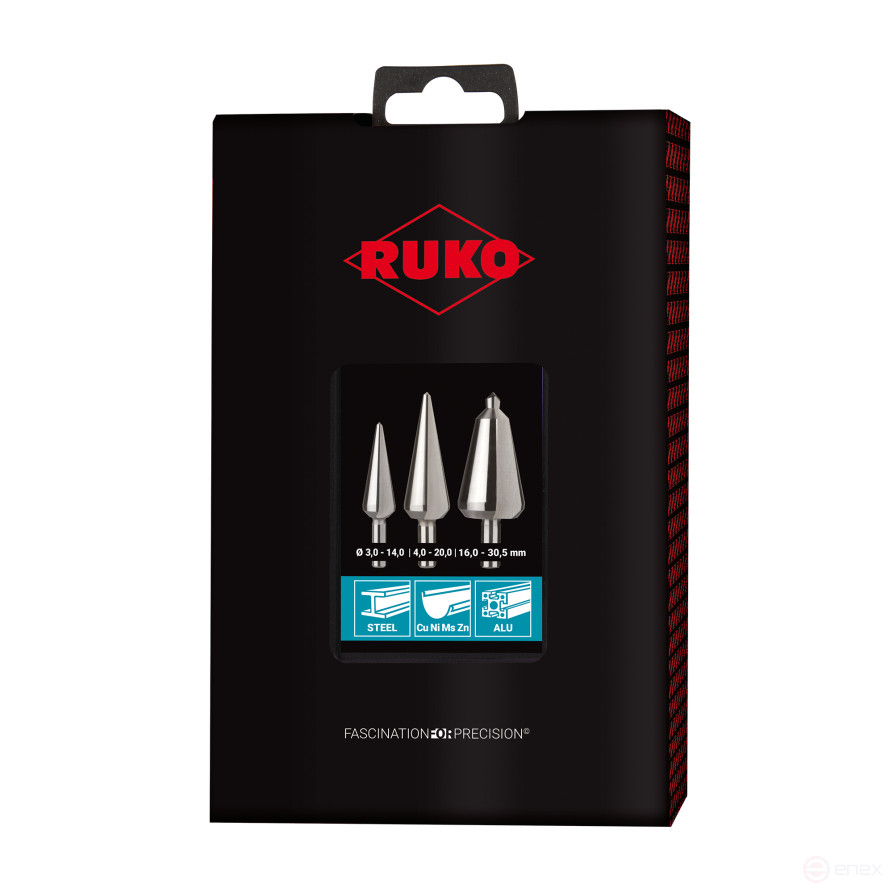 Набор конусных свeрл HSS в пластиковом кейсе, 4 предмета, 101020RO
