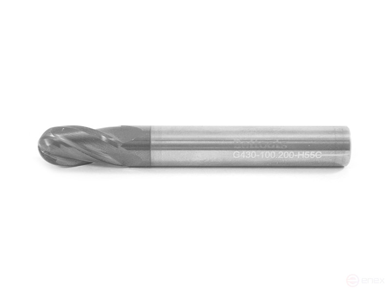 Spherical carbide end mill 10 x 20 x 75 R=5 H55C Z=4 c/x G430-100.200-H55C Beltools
