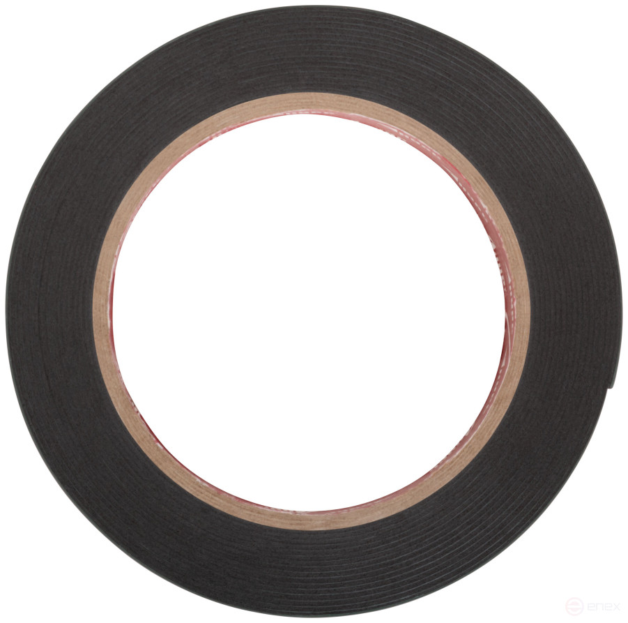 Лента монтажная клейкая на вспененной основе, черная 25 мм х 5 м