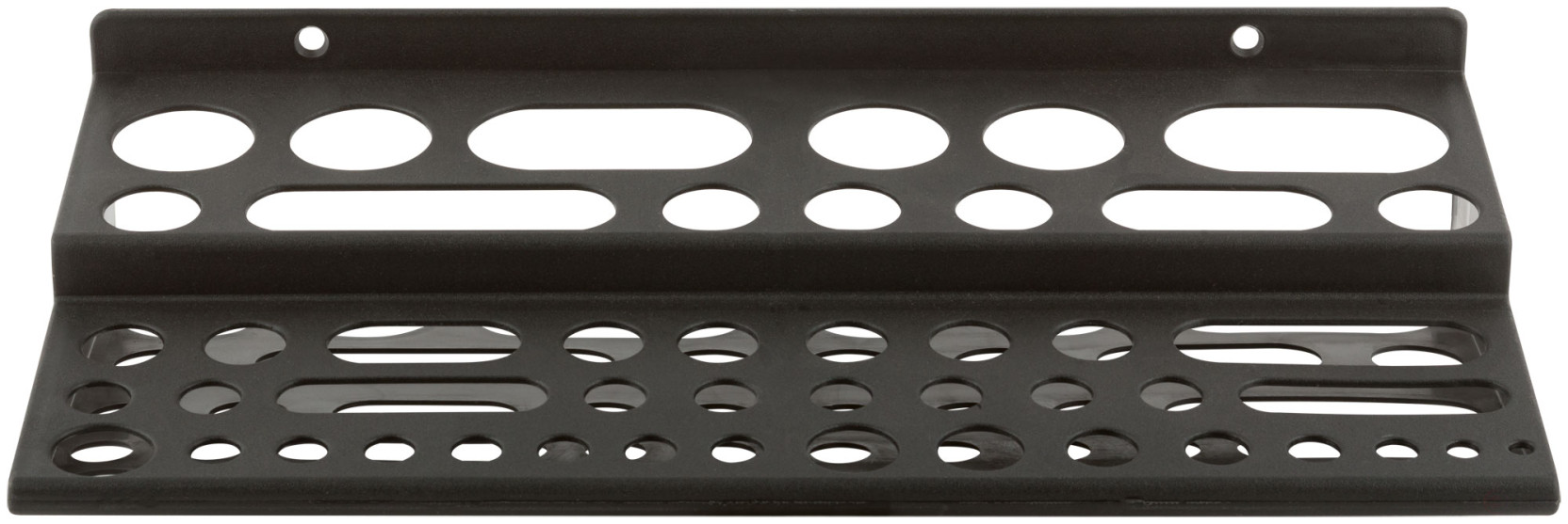 Plastic tool shelf "mini" black, 48 holes, 300x150 mm