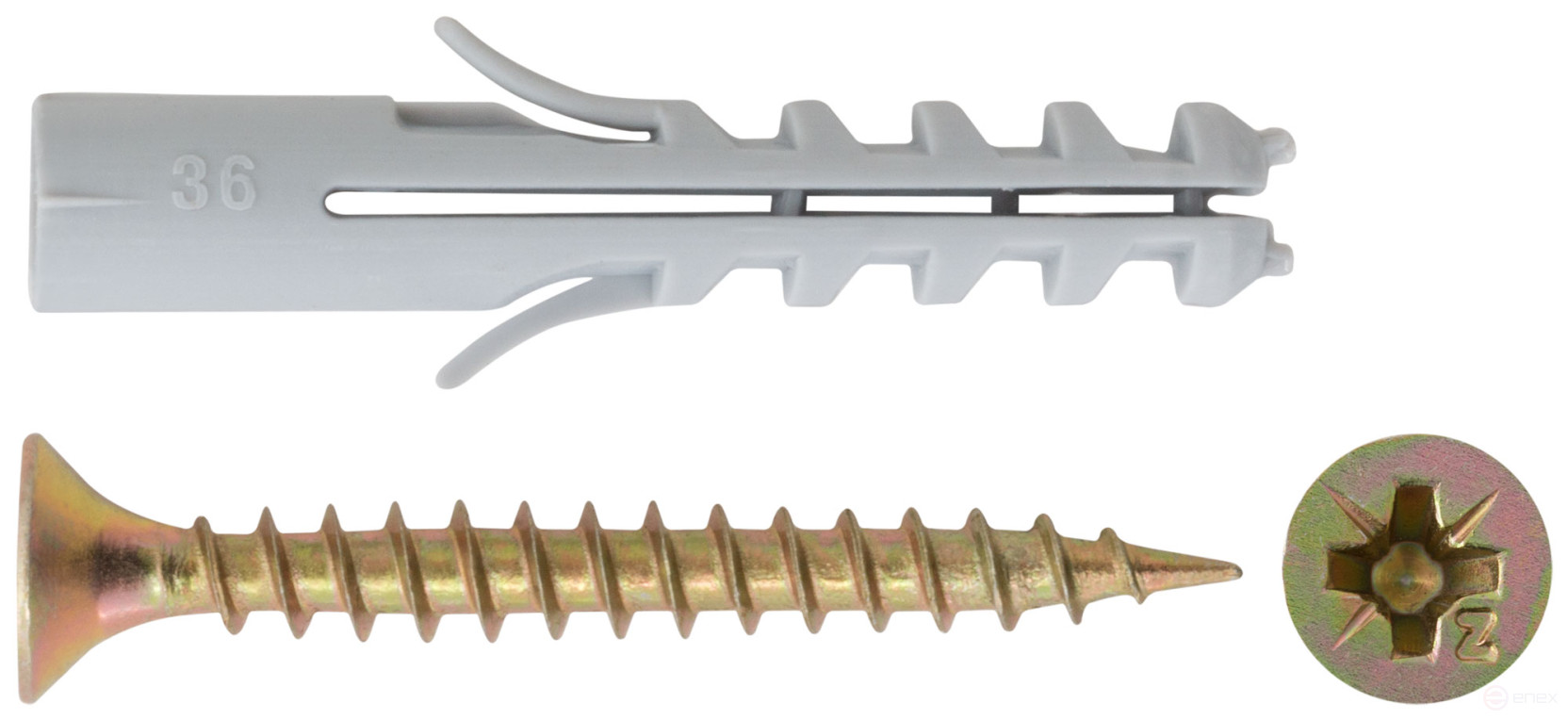 Mounting for baseboards. Set: dowel with 6x35/4x35 screw (packing 9 pcs.)