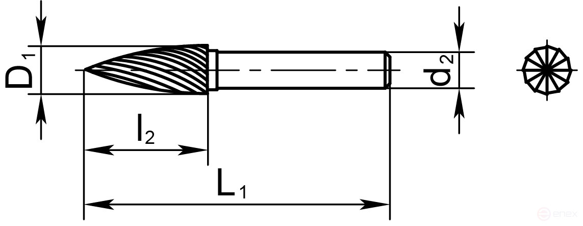 Борфреза твердосплавная G-10-20-FD-08-65
