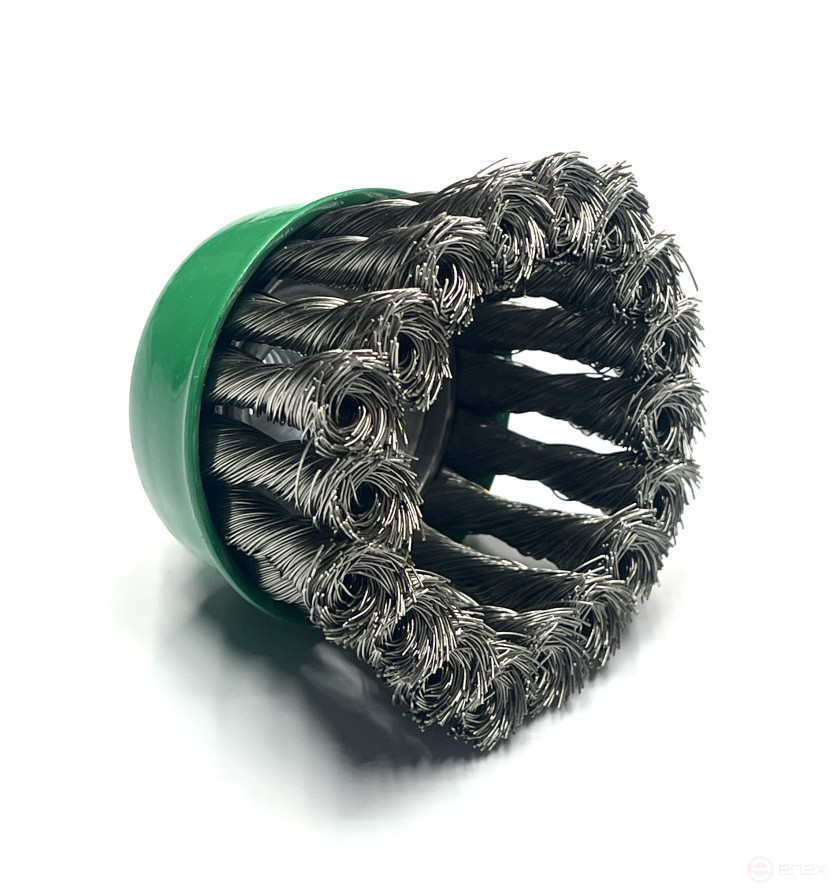 Brush cup harness, D65 mm, 18 harnesses, stainless steel straight wire ROH 0.35 mm, fit M14