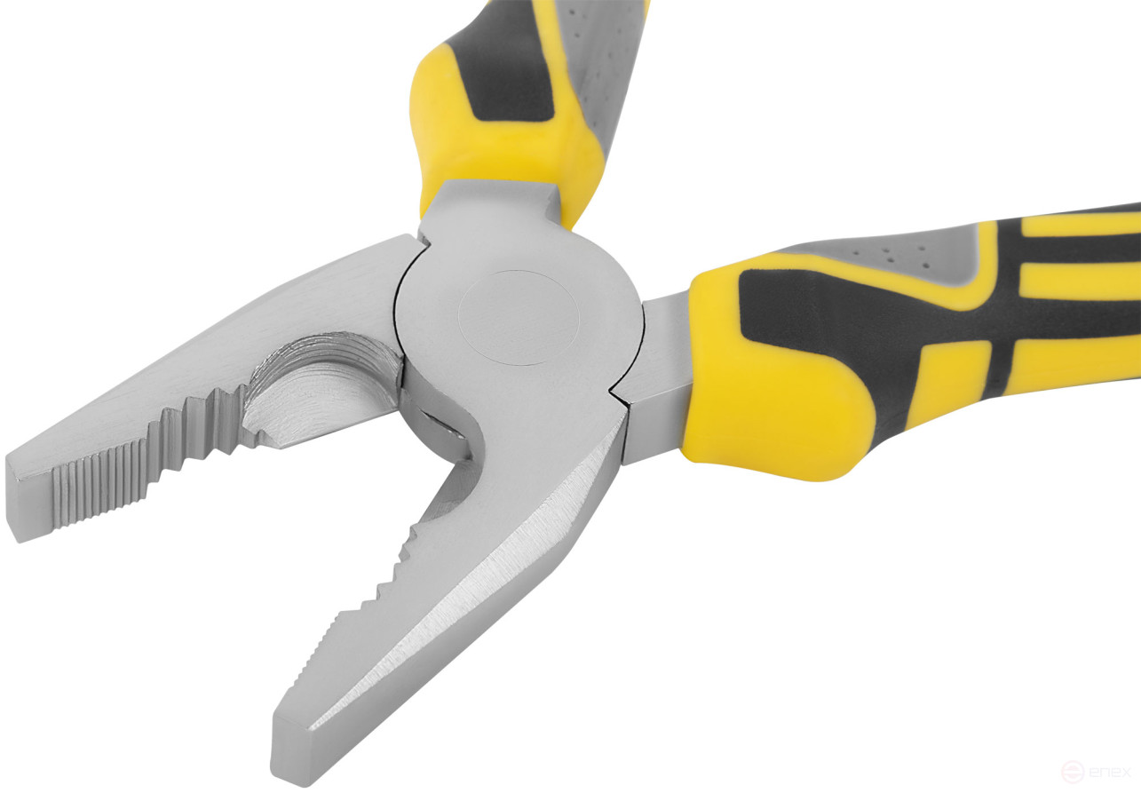 Плоскогубцы комбинированные "Смарт", трехцветные прорезиненные ручки, никелевое покрытие 180 мм
