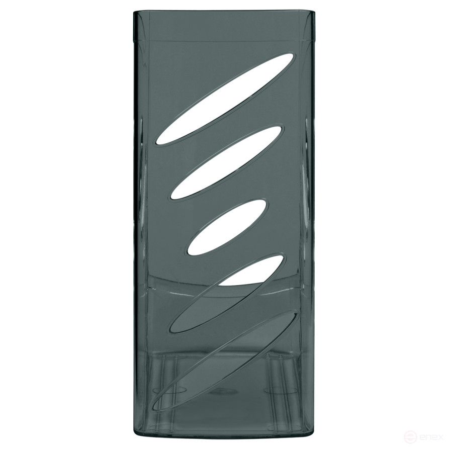 Лоток для бумаг вертикальный СТАММ "Тропик", тонированный черный, ширина 110мм