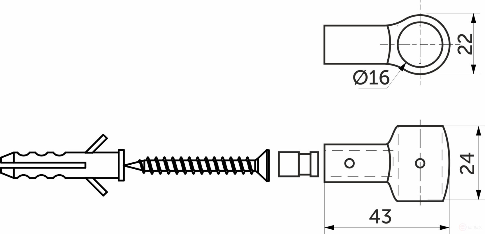 Держатель ретро, труба d16 хром AKS
