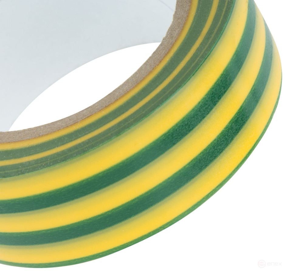 PVC self-extinguishing electrical tape 19 mm x 0.13 mm x 10 m (yellow-green)
